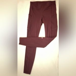 Maroon size 4 lululemon speed up leggings 28”.